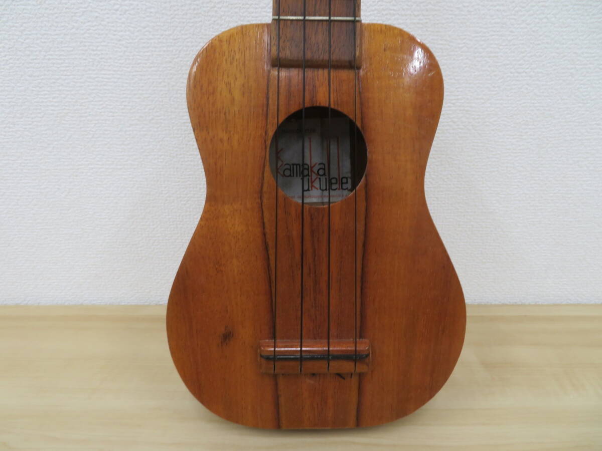 kamaka ukulele HANDCRAFTED カマカ ウクレレ 弦長約36cm 全長約52cm ハードケース付 楽器 音楽 現状品 激安1円スタートの画像5
