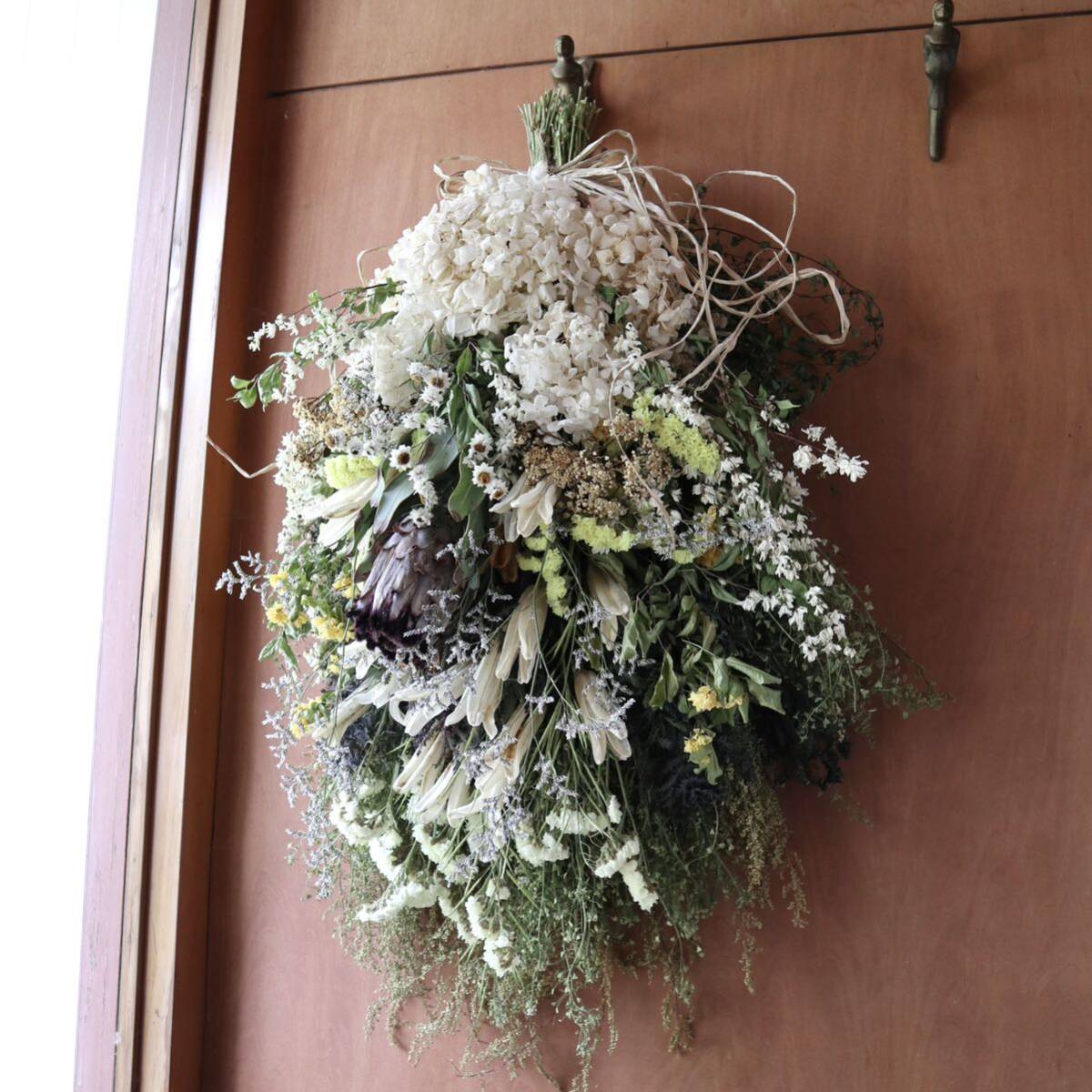 *kashun* (75cm) * extra-large * hand made Pro tea. hydrangea . sea lavender. volume swag/ dry flower / opening festival ./ bouquet / bouquet 