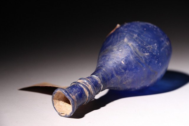 博物館展示品　来歴有　518　漢時代　瑠璃瓶　高さ約11.5cm　(検)小瓶 唐物 中国美術 古美術 古玩_画像7