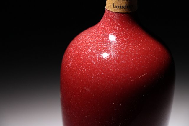 実業家コレクト放出 162 霽紅釉花瓶 高さ約17.2cm （検）赤釉 花入 花器 瓶 唐物 中国美術 古玩 古道具の画像5