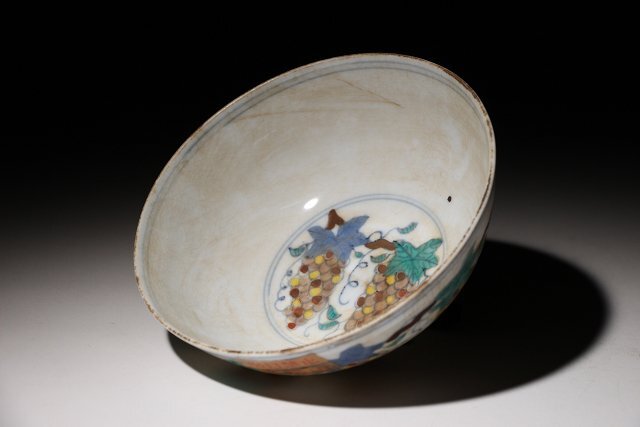 博物館展示品　来歴有　295　明時代　成化年製色絵碗　径約12.5cm　(検)鉢 茶碗 唐物 中国美術 古玩_画像6