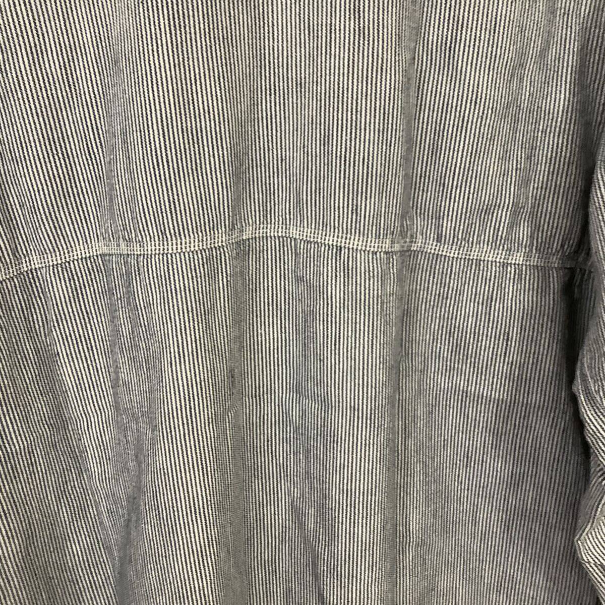 当時もの 1940s 変形切り替え O-Kay Sanforized ヒッコリー ストライプ ワークシャツ マチ付き ヴィンテージ 30s 40s 50s BIG YANK 古着 の画像4