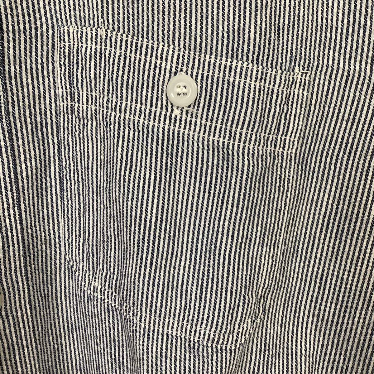 当時もの 1940s 変形切り替え O-Kay Sanforized ヒッコリー ストライプ ワークシャツ マチ付き ヴィンテージ 30s 40s 50s BIG YANK 古着 の画像6