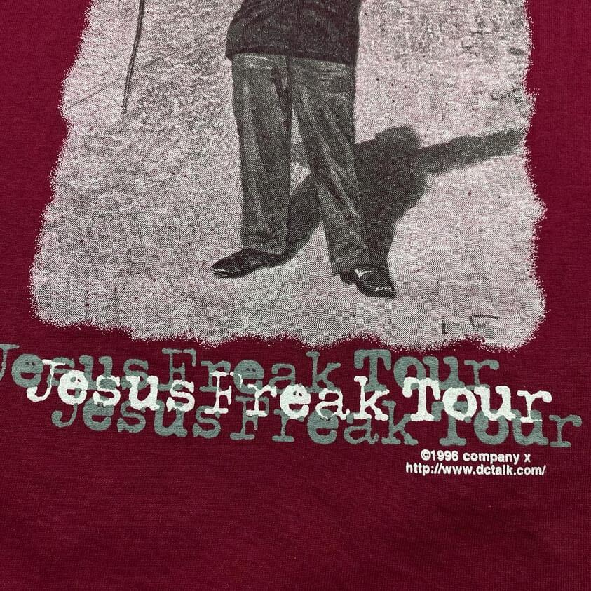  at that time thing 1995 DC Talk album Freak Tour Fruit of the Loom made size XL 80s 90s Vintage T-shirt lock 