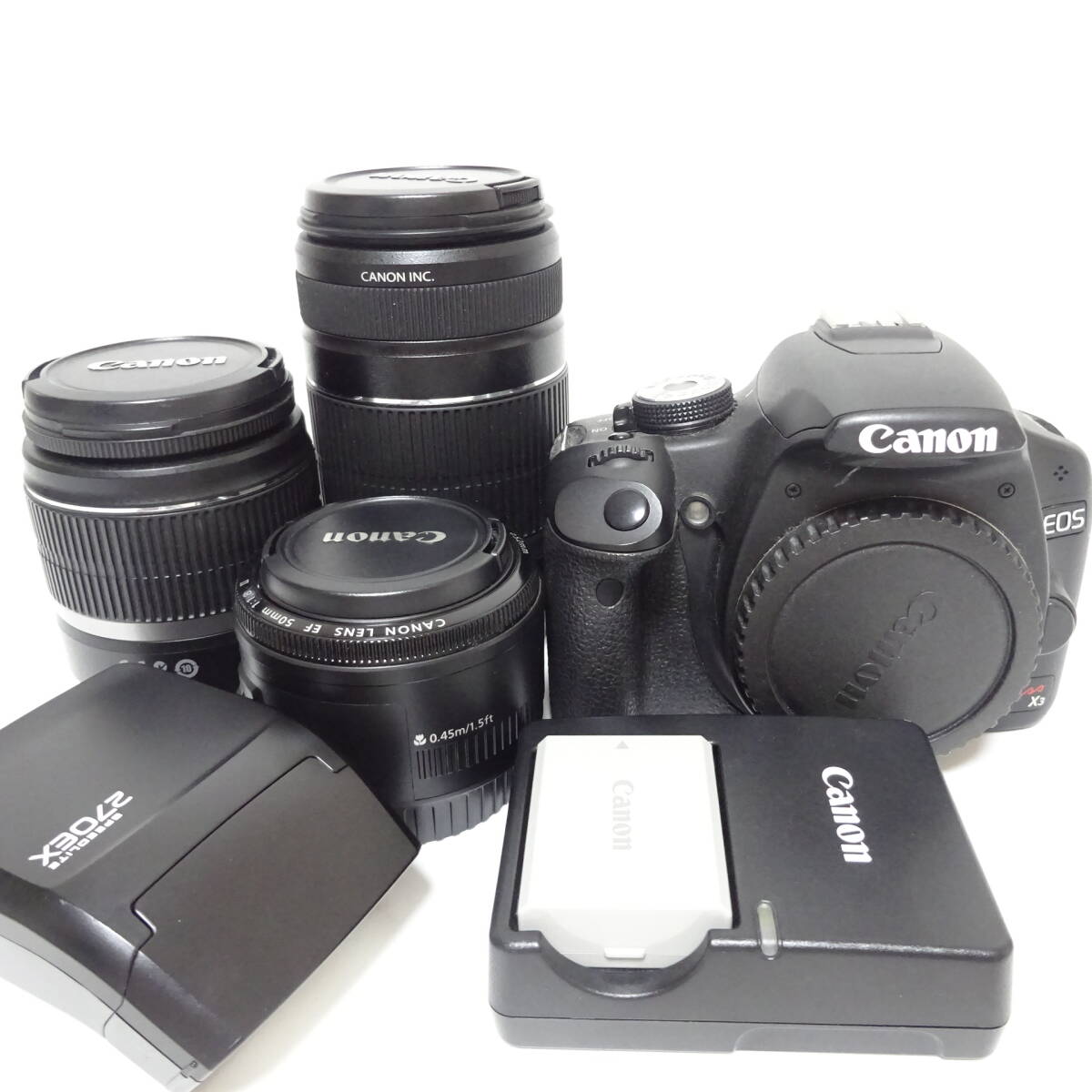 キャノン EOS kiss X3 デジタル一眼カメラ レンズ3個おまとめセット Canon 動作未確認 ジャンク品 80サイズ発送 KK-2640215-302-mrrzの画像1