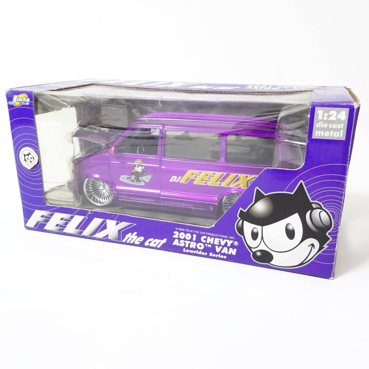 Jada TOYS FELIX the cat 2001 CHEVY ASTRO VAN 1/24 scale Lowrider ferric s retro toy 80 size shipping KK-2666011-288-mrrz