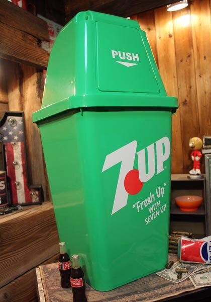 1円 新品 ７UP GREEN 20L ダストボックス ゴミ箱 セブンアップ ごみ箱 アメリカンインテリア アメリカン雑貨 ガレージの画像3