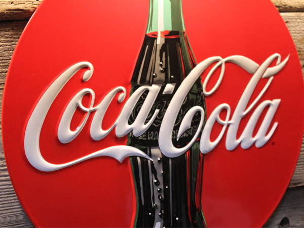 1 иен новый товар Coca * Cola табличка тиснение раунд plate american интерьер автограф plate 