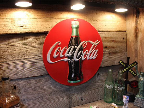 1 иен новый товар Coca * Cola табличка тиснение раунд plate american интерьер автограф plate 
