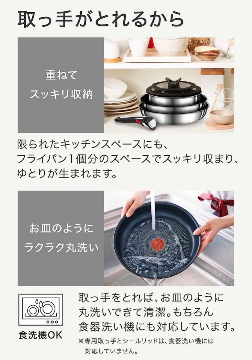 T-fal ティファール 　 炒め鍋　ウォックパン　IH対応　1点　ステンレス　アンリミテッド