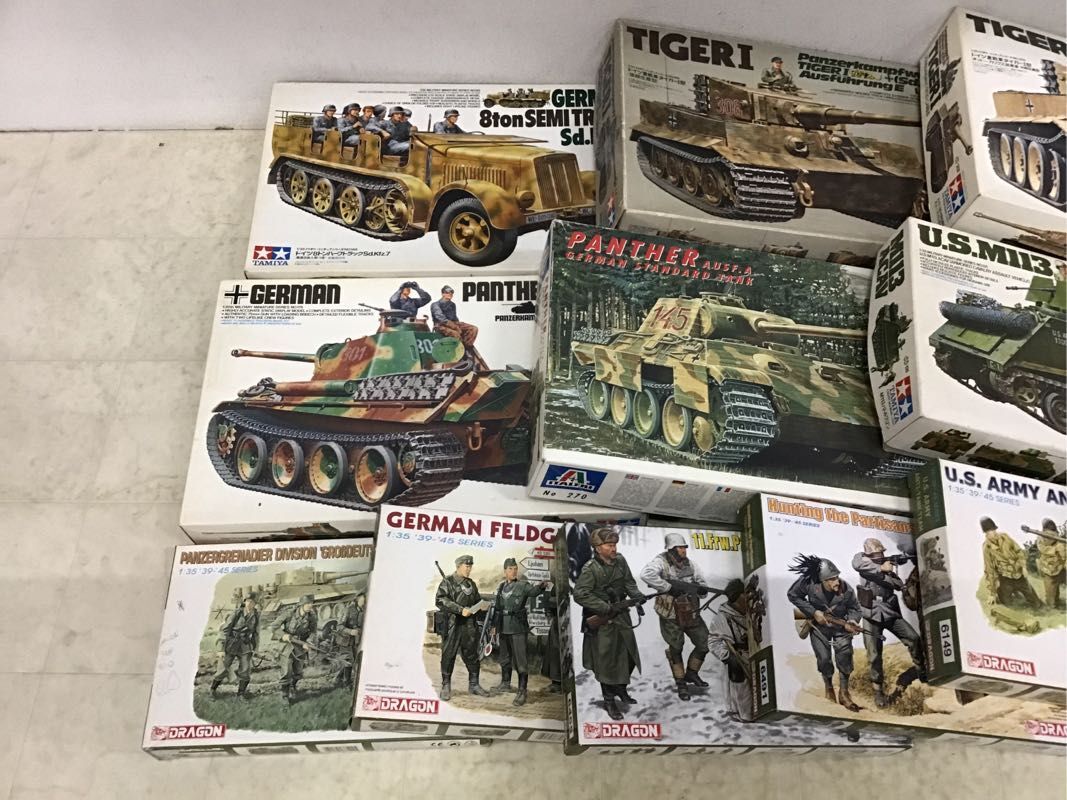 1円〜 同梱不可 ジャンク タミヤ 他 1/35 ドイツ重戦車タイガーI型 後期生産型、ドイツ38（t）戦車 G型 等_画像2