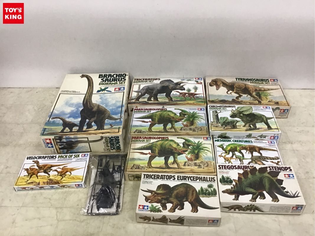 1円〜 同梱不可 ジャンク タミヤ 1/35 ブラキオサウルス情景セット、ステゴサウルス、小型恐竜セット 等_画像1