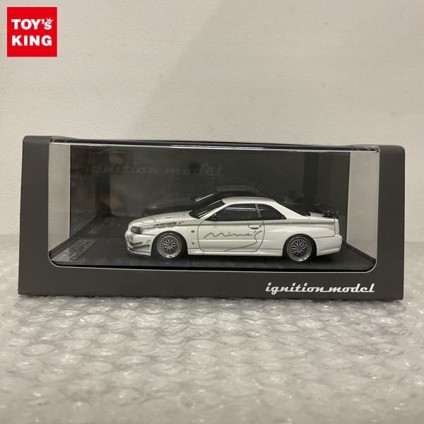 1円〜 イグニッションモデル 1/43 ニッサン スカイライン GT-R Mine‘s R34 ホワイトの画像1