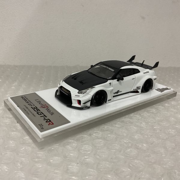 1円〜 破損 メイクアップ アイドロン 1/43 Liberty Walk LB-シルエット WORKS GT 35GT-RR パールホワイト／カーボンの画像2