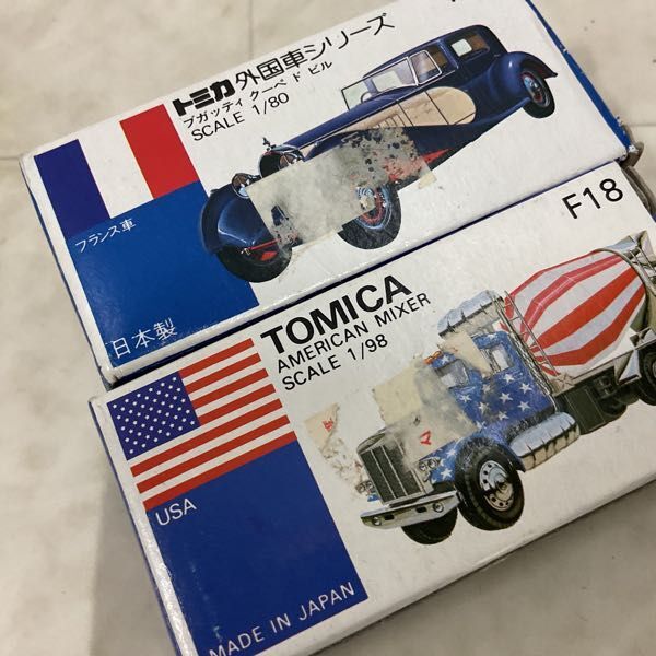 1 иен ~ синий коробка Tomica Bugatti купе Bill american mi миксер сделано в Японии др. 