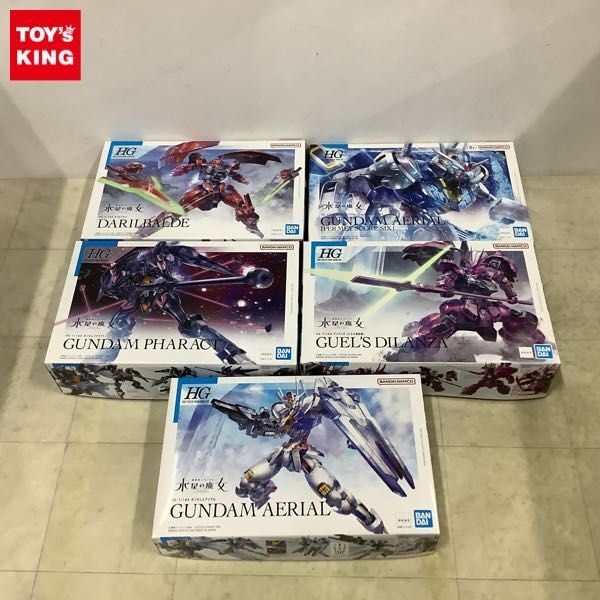 1円〜 HG 1/144 機動戦士ガンダム 水星の魔女 ガンダムエアリアル パーメットスコア・シックス、ダリルバルデ 等_画像1