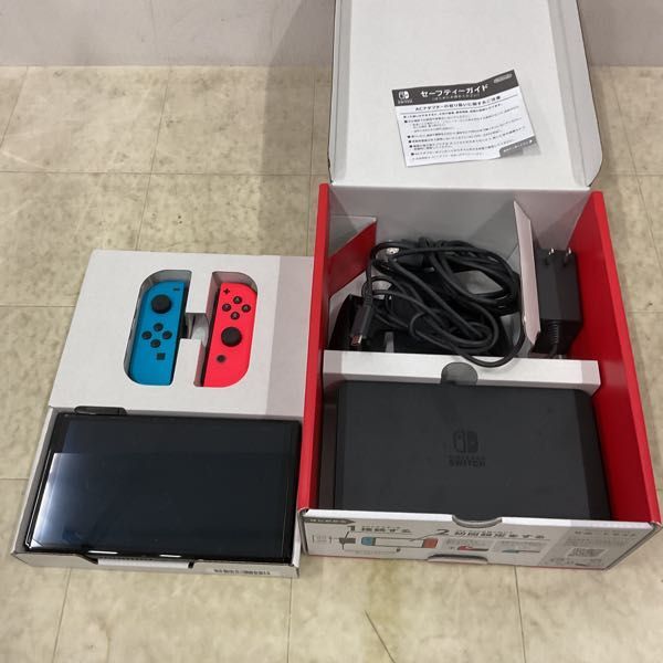 1円〜 欠品 破損 動作確認/初期化済 Nintendo Switch 有機ELモデル HEG-001 ネオンブルー ネオンレッド_画像2