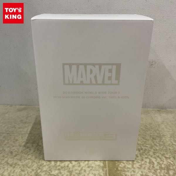 1円〜 未開封 メディコム・トイ BE@RBRICK ベアブリック 100％ & 400％ IRON MAN MARK85 CHROME Ver._画像1