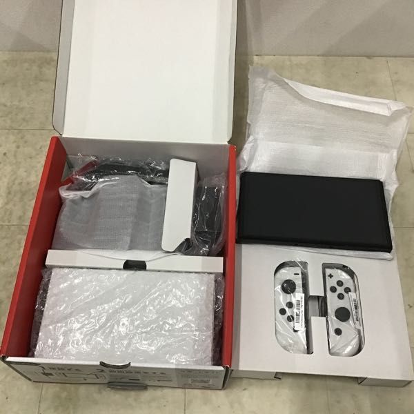 1円〜 動作確認/初期化済 Nintendo Switch 本体 有機ELモデル HEG-001 Joy-Con ホワイト_画像2