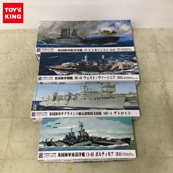 1円〜 ピットロード 1/700 米国海軍サクラメント級高速戦闘支援艦 A0E-4 デトロイト、重巡洋艦 CA-68 ボルティモア 1944 等_画像1