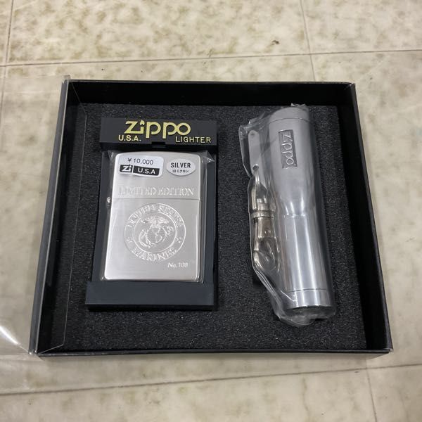 1円〜 Zippo LIMITED EDITION UNITED STATES MARINES シルバー_画像2