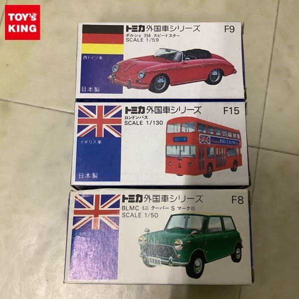 1円〜 青箱トミカ外国車シリーズ ロンドンバス BLMCミニクーパーS マークIII他 日本製_画像1