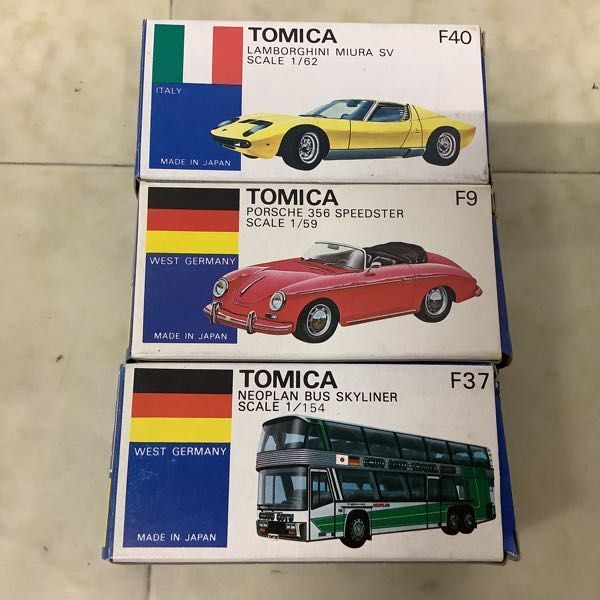 1 jpy ~ blue box Tomica made in Japan Porsche 356 Speedster, Lamborghini Miura SV other 