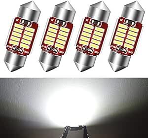 NAKOBO led ルームランプ T10 x 31mm 12-24V 対応 ホワイト 4個 安定した流れ キャンセラー内蔵 無極_画像1