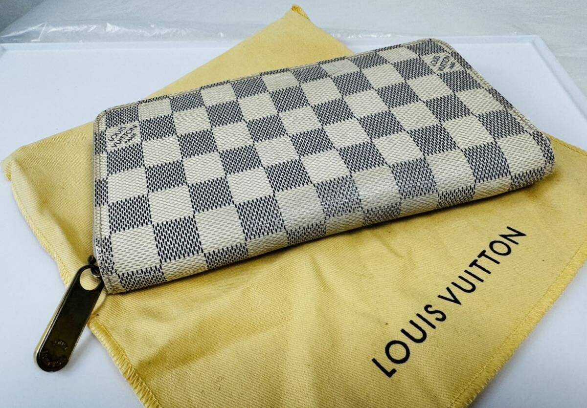 Э LOUIS VUITTON ルイヴィトン ダミエ アズール　ジッピーウォレット　長財布 保存袋付/264900/430-50_画像1