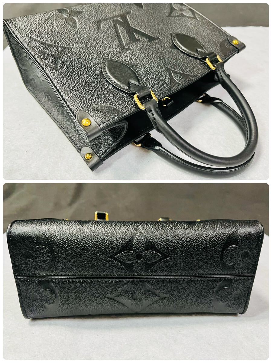 Я【美品】LOUIS VUITTON ルイヴィトン オンザゴーPM 2wayバッグM45653 モノグラム アンプラント ノワール / LVスカーフ付/265760 / 515-11_画像5