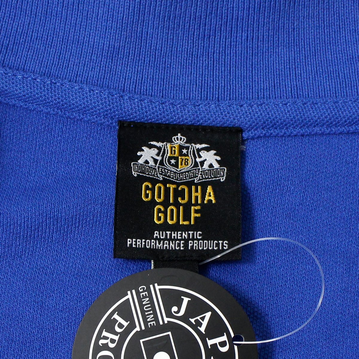 新品 ガッチャ ゴルフ VORTEX 半袖 ポロシャツ XL 春夏 GOTCHA GOLF シャツ グラデーション ラメプリント メンズ ウェア 青 ◆CG2320A_画像9