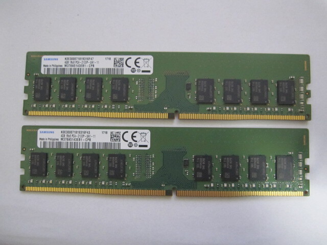 SAMSUNG PC4-2133P 4GB が2枚 計8GB テスクトップ用メモリー 動作品の画像1