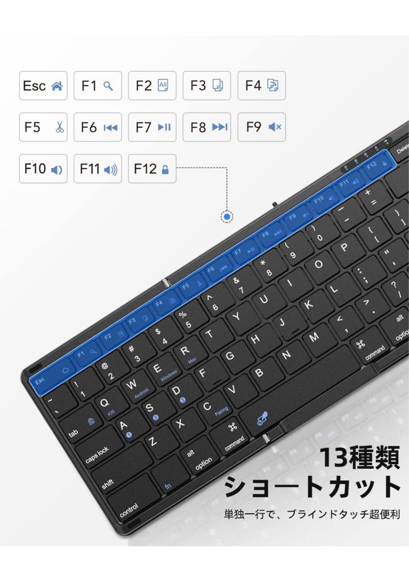 Omikamo Bluetooth キーボード 折り畳み式 ワイヤレス キーボード 大型タッチパッド付き 未使用品