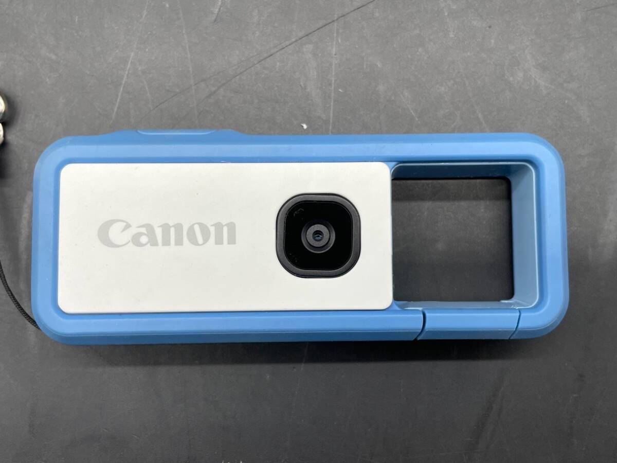 E85［通電確認済］CANON カメラ　iNSPic ブルー　デジタルカメラ　キヤノン_画像1