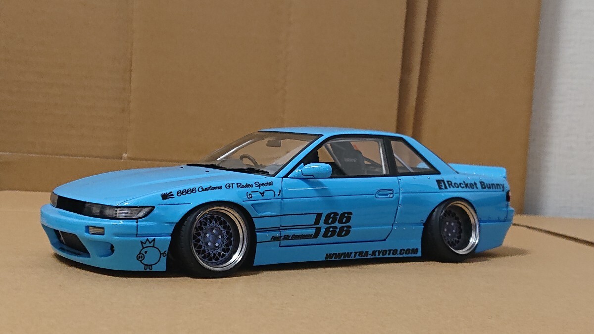 イグニッションモデル IG1129 1/18 Rocket Bunny S13 V1 Blue ロケットバニー シルビア カスタム品_画像2