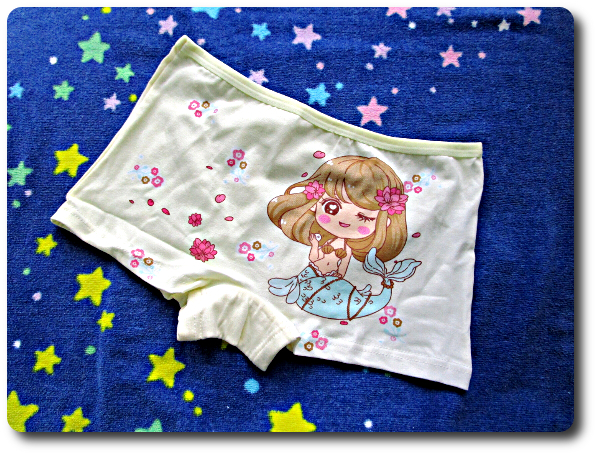 ё150♪可愛いマーメイドの幼児柄♡女の子用ボクサー ショーツ*レモン*綿混#JS4#JS5#新品 保管品*通学*人魚*ロリパン*ボブヘア*高学年_画像1