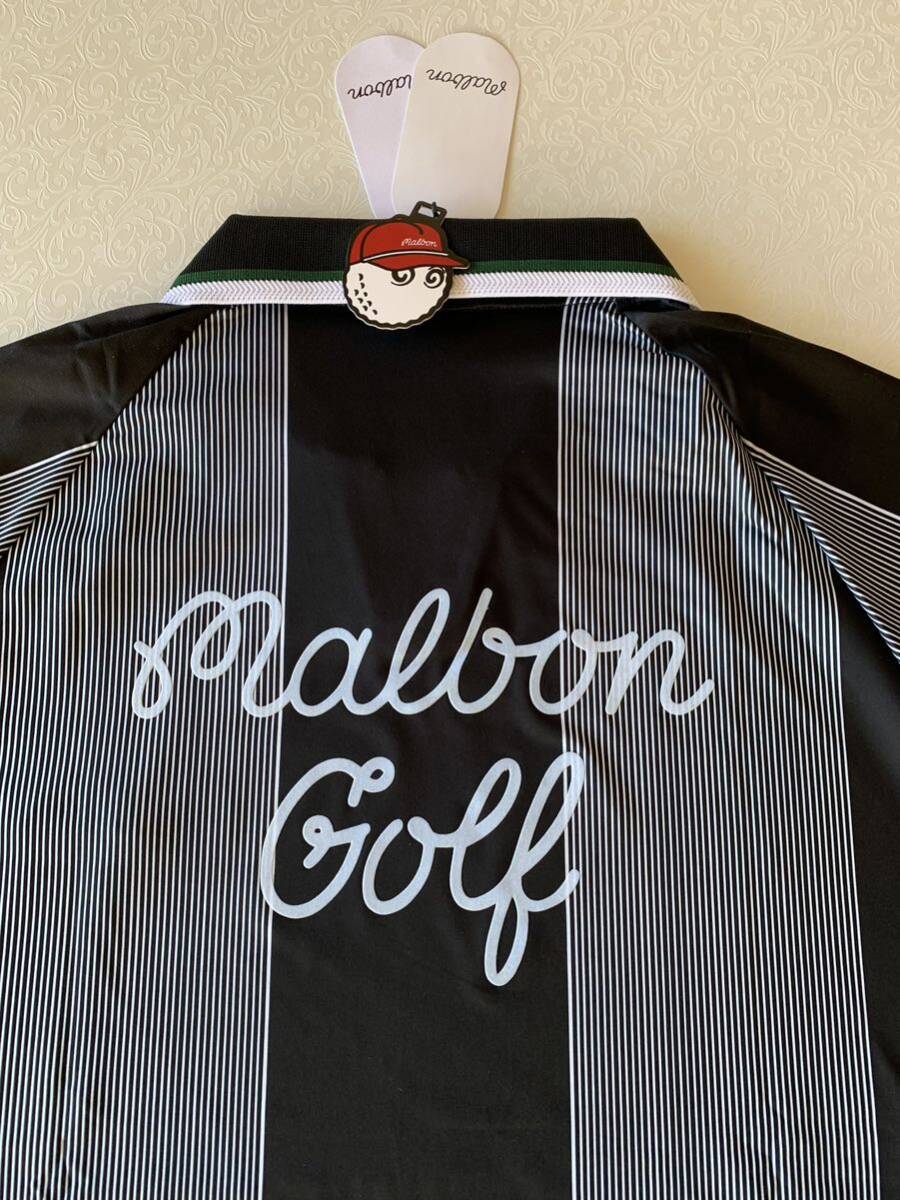 新品正規品Malbonマルボンメンズゴルフウエア半袖ポロシャツブラックL_画像3