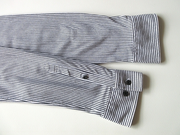 LACOSTE ラコステ KH042C コットン 鹿の子 ストライプ BDシャツ フルオープンポロシャツ 2 ホワイト ダークネイビー 日本製 ネコポス対応_画像8