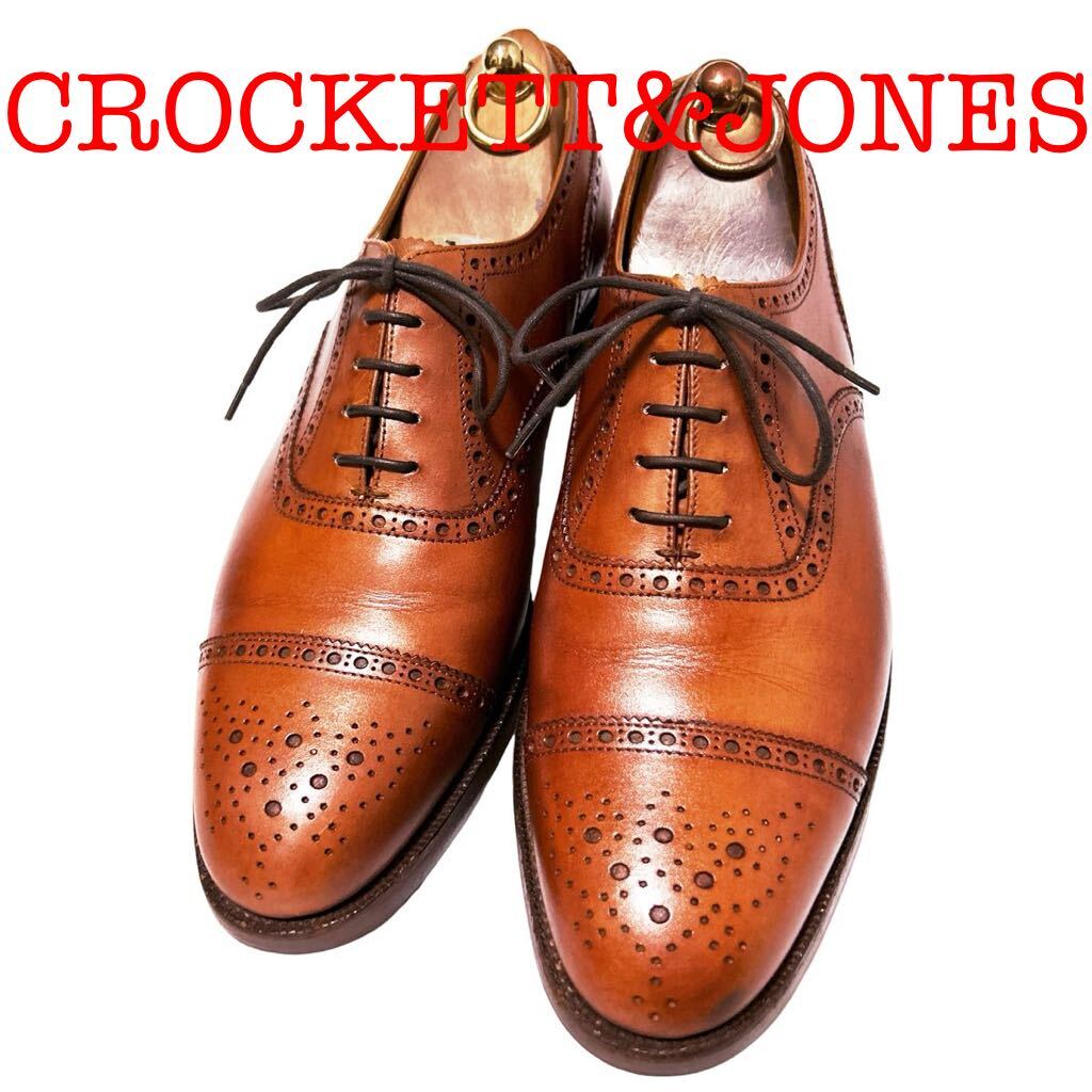 344.CROCKETT&JONES クロケットアンドジョーンズ WESTMINRTER セミブローグ ビジネスシューズ ブラウン 8E_画像1