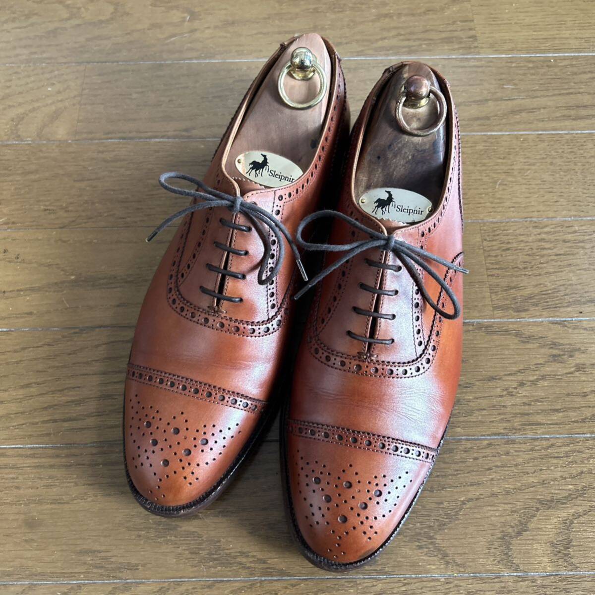 344.CROCKETT&JONES クロケットアンドジョーンズ WESTMINRTER セミブローグ ビジネスシューズ ブラウン 8E_画像2