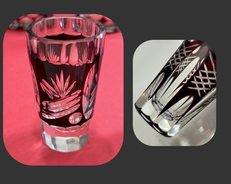 ★ 昭和初期の 江戸切子 グラス（３）＋ショットグラス（２）計5個セット・長期保管品_画像10