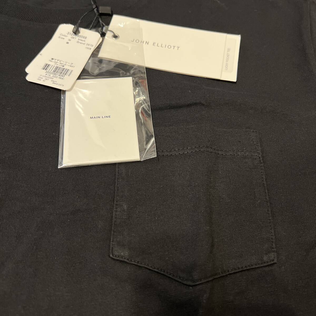 JOHN ELLIOTT Tシャツ ブラック Mサイズ 定価16,500円 未使用品の画像4