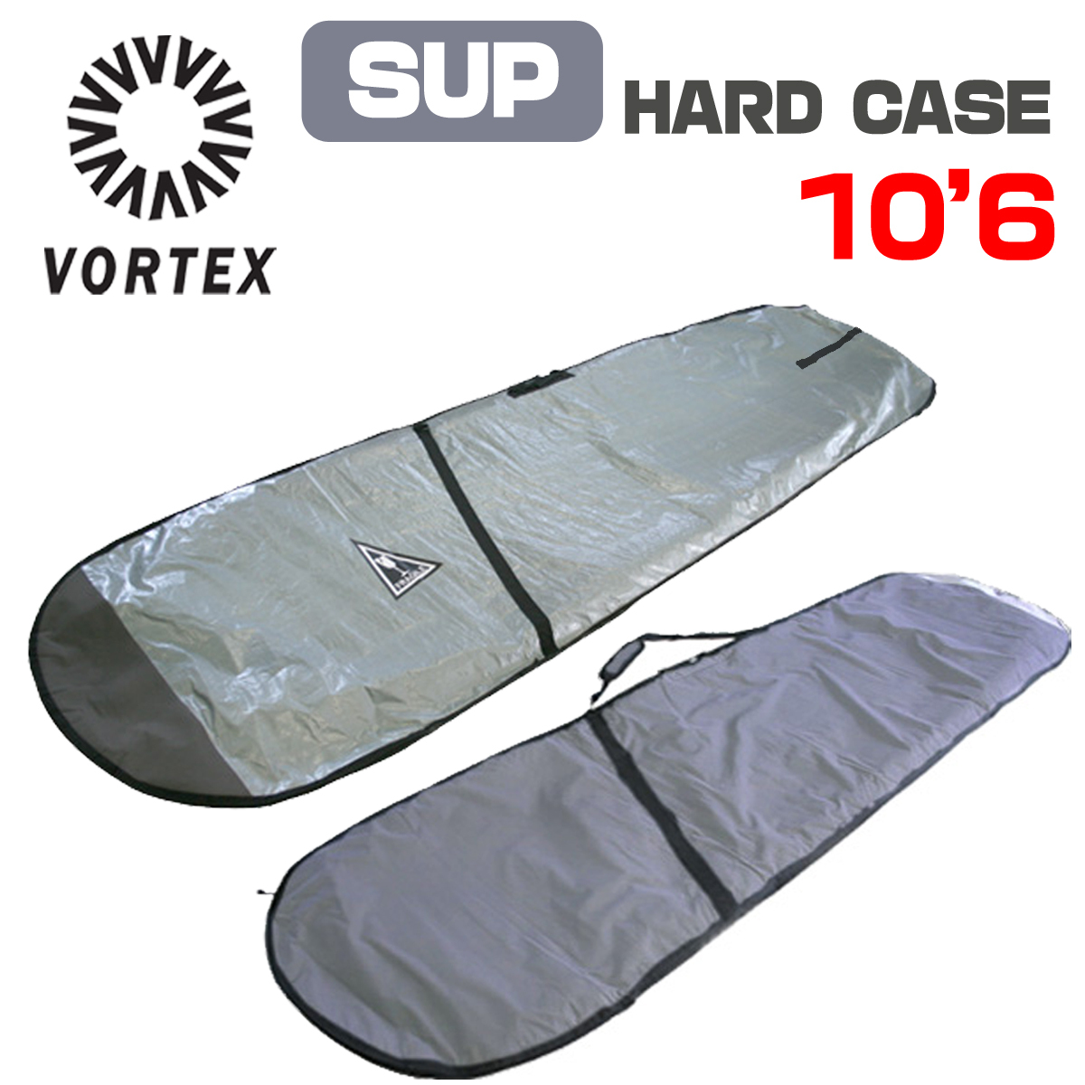 【期間限定SALE】VORTEX ヴォルテックス SUP用 ハードケース ボードケース 10'6 シルバー 銀 SUP10'2まで対応 スタンドアップパドルボード_画像1