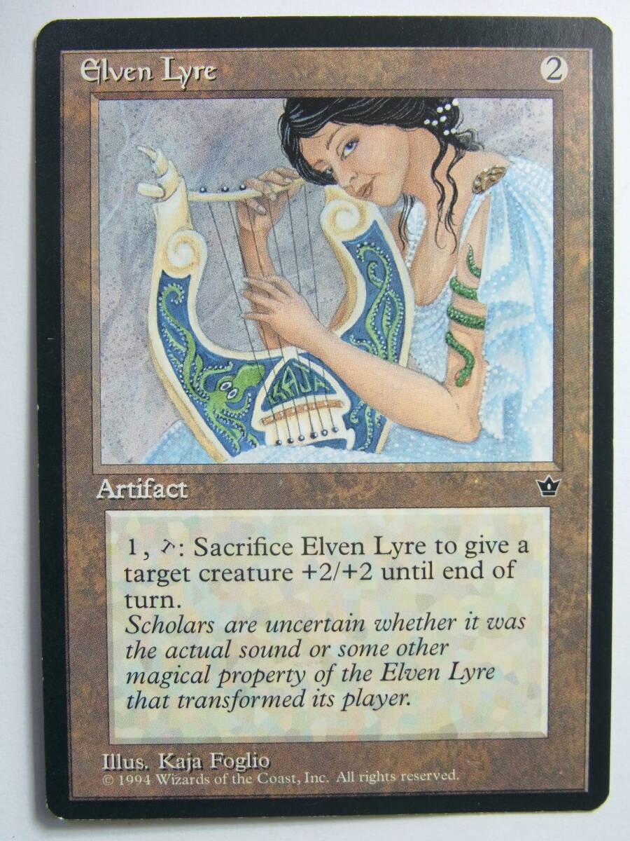 MtG　Elven Lyre（英語版） フォールン・エンパイア 傷あり_画像1