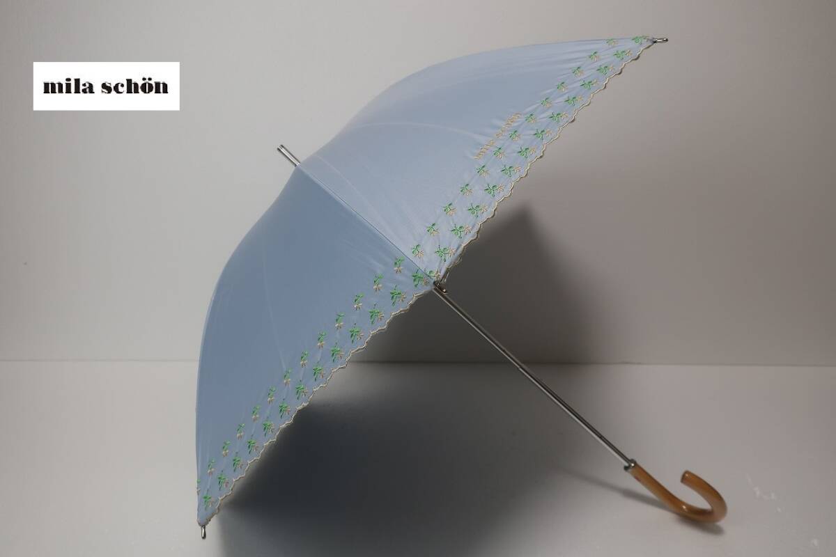  новый товар moon bat производства Mila Schon mila schon..* затемнение эффект 99%. дождь двоякое применение высококлассный зонт от солнца 7 бледно-голубой серия 