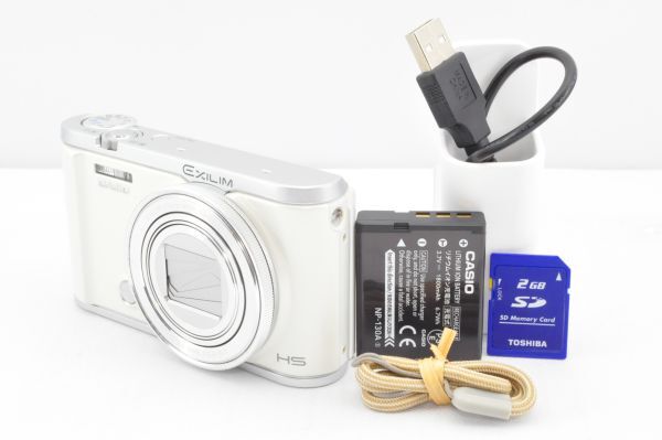 良品★CASIO カシオ EXILIM EX-ZR3200 ホワイト スマホへ自動転送 EXILIM HIGH SPEED コンパクトデジタルカメラ R1714の画像1