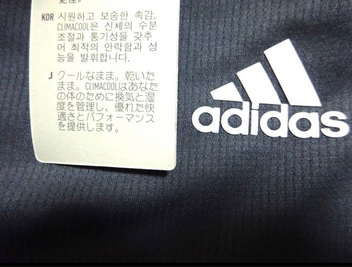 新品★adidasアディダス★150★快適!!半袖ロゴＴシャツ(ネイビー 紺)・快適!!グラフィックハーフパンツ(グレー)★上下