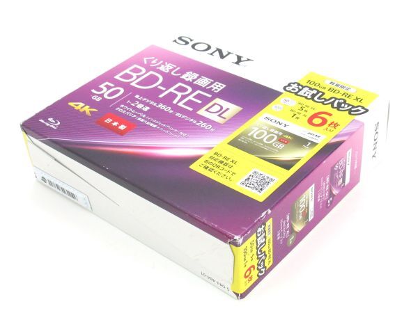 AC 13-17 未開封 SONY ソニー ブルーレイディスク Blu-ray Disc BD-RE XL 6枚パック 50GB 100GB くり返し録画用 4K 36～260分の画像3