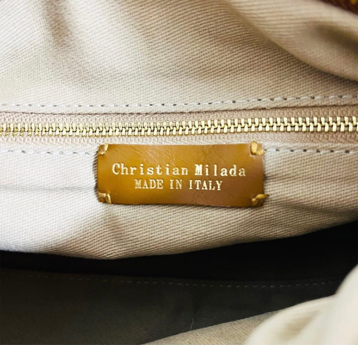 定価10万　christian milada  牛革  レザー  ショルダーバッグ