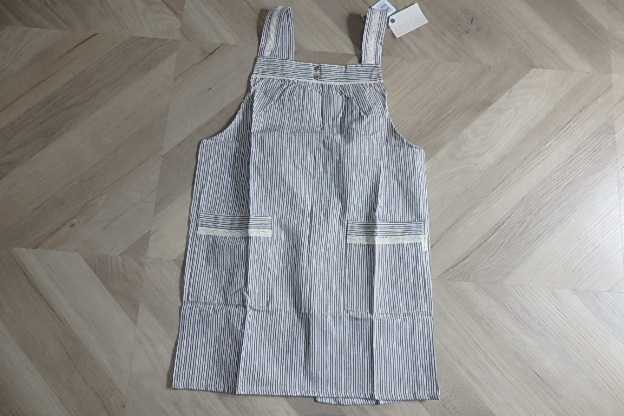  unused * tag attaching * bon coeur M-L cotton + flax material Brown apron postage :250 jpy 